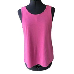 Laurie Solet Women's Bright Pink Sleeveless Top Tank Scoop-Neck Size M